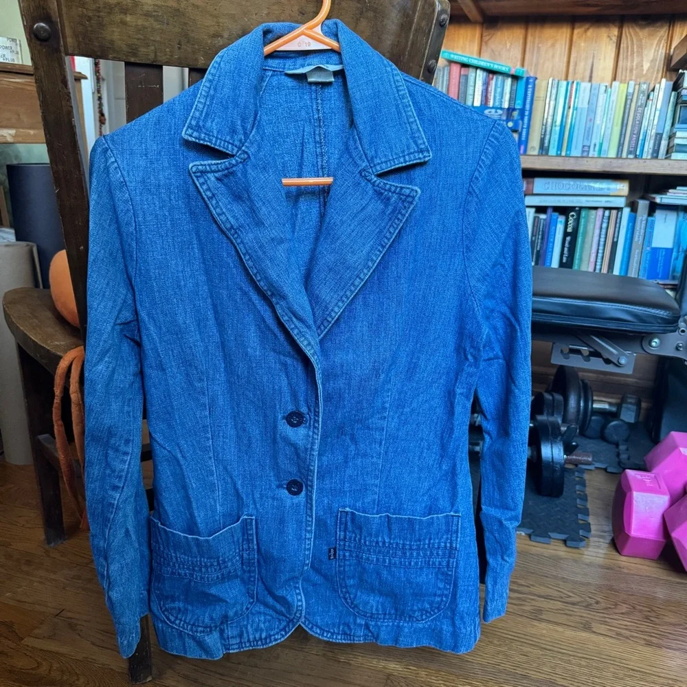 LEVI'S 70s Vintage Denim Jean Jacket Size 10 - Picture 4 of 6